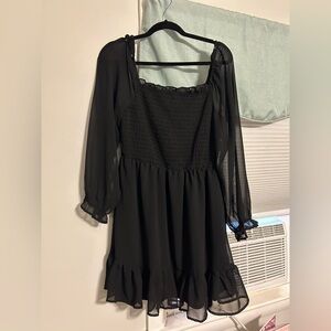 Lily Rose Elegant Black Chiffon Dress